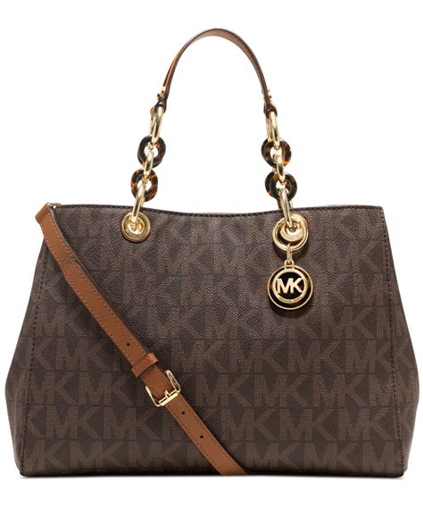 Michael Kors Cindy Brown Signature Logo Bag 